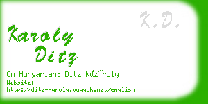 karoly ditz business card